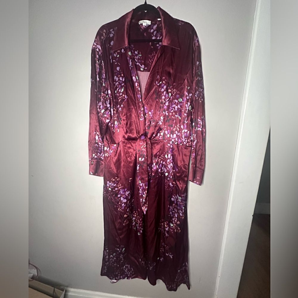 NWT Vince | Forsythia Long Sleeve Shaped Collar Tie-Front Dress 2X - Picture 4 of 10